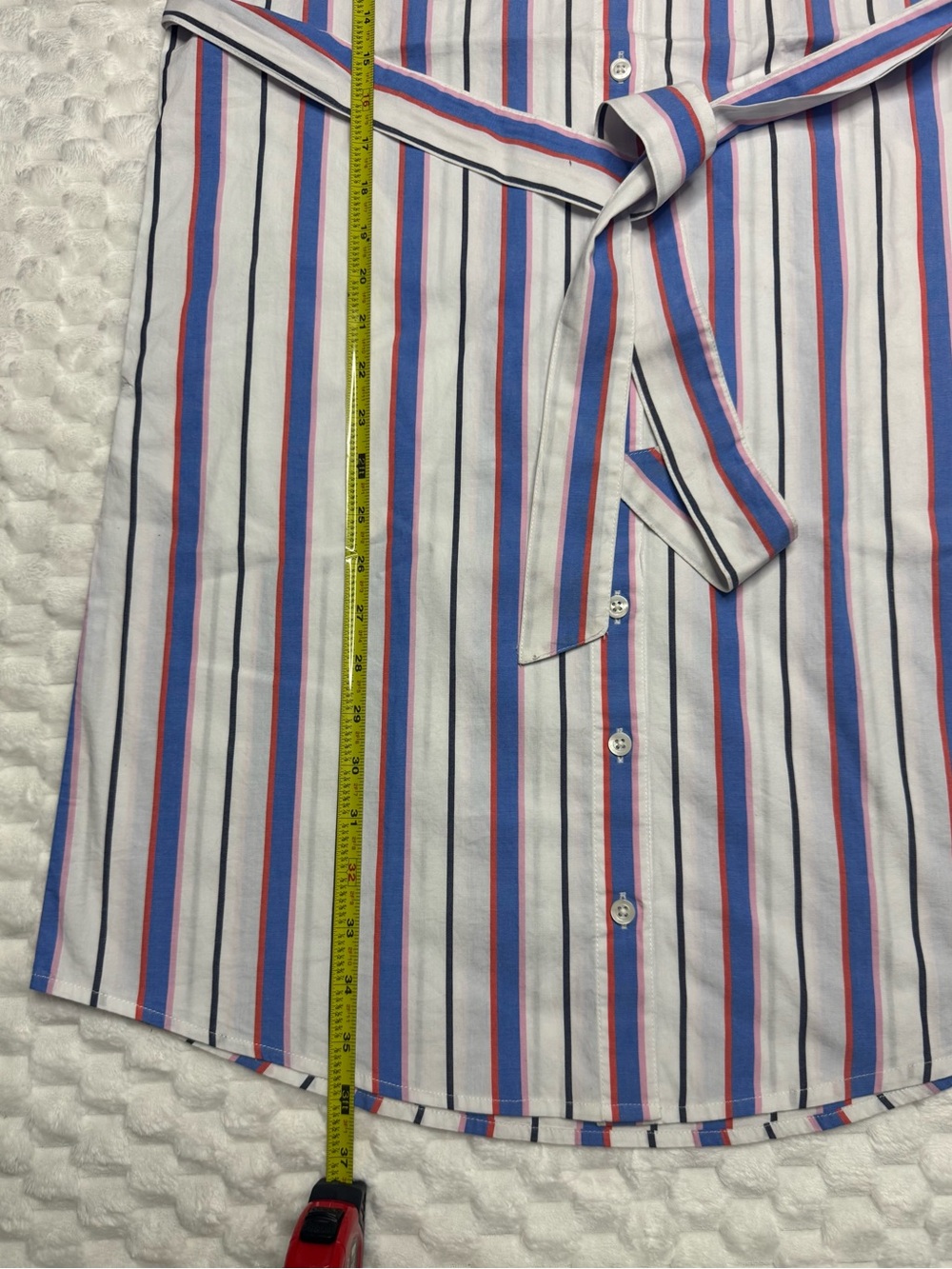 J. Crew Blue and White Striped Short-Sleeve Shirt Dress - Picture 4 of 9